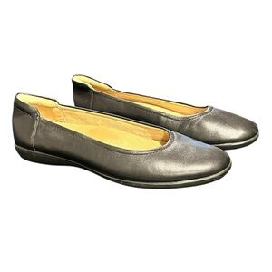 NATURALIZER Flexy Ballet Flat Black Leather Slip On Comfort Insole Size 7 VGC